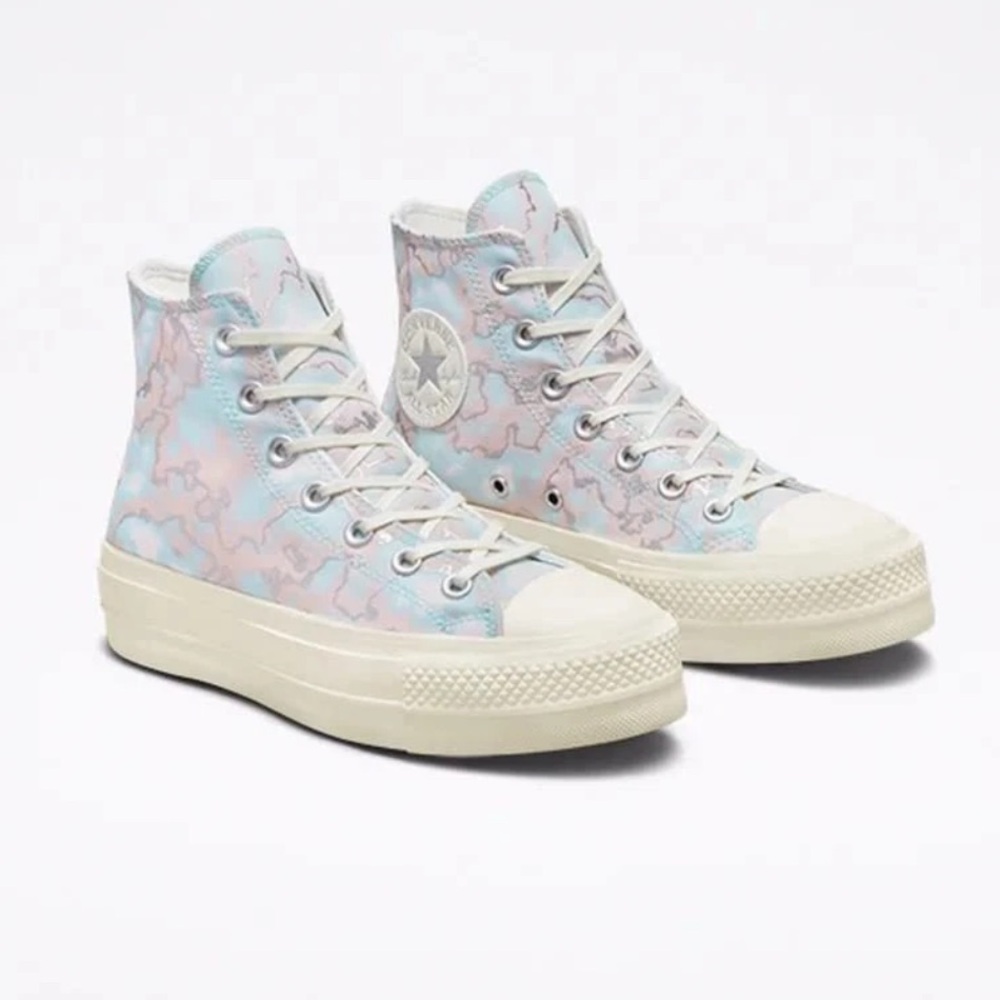 Converse Chuck Taylor All Star Lift Platform Marble Dew Egret Silver